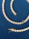 Hip Hop Tennis Link Round Moissanite Chain