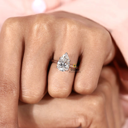 IGI Certified Solitaire Pear Lab Diamond Wedding Ring For Women