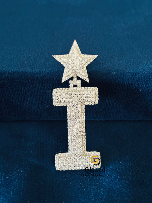 I Letter Moissanite Hip Hop Pendant
