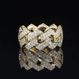 Men's Iced Out Moissanite Miami Cuban Link Rapper Ring