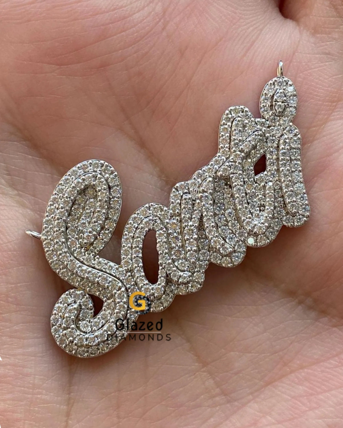 Full Iced Out Moissanite Diamond "Santi" Custom Letter Hip Hop Pendant