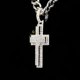 Bust Down Moissanite Diamond Religious Criss Cross Pendant