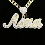 Iced Out Astia Name Moissanite Diamond Bust Down Custom Pendant