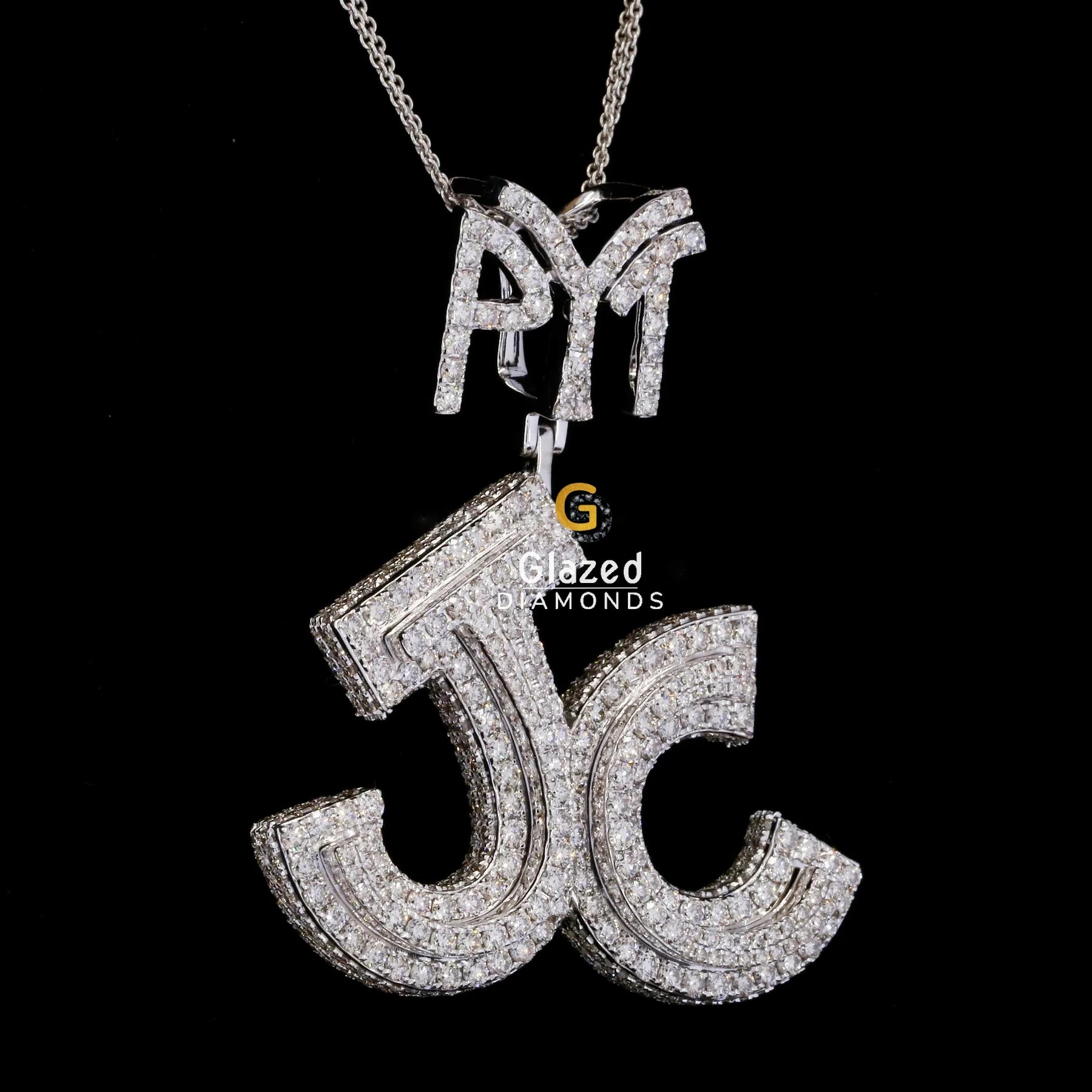 PYT JC Iced Out Custom Letter Name Moissanite Diamond Hip Hop Pendant