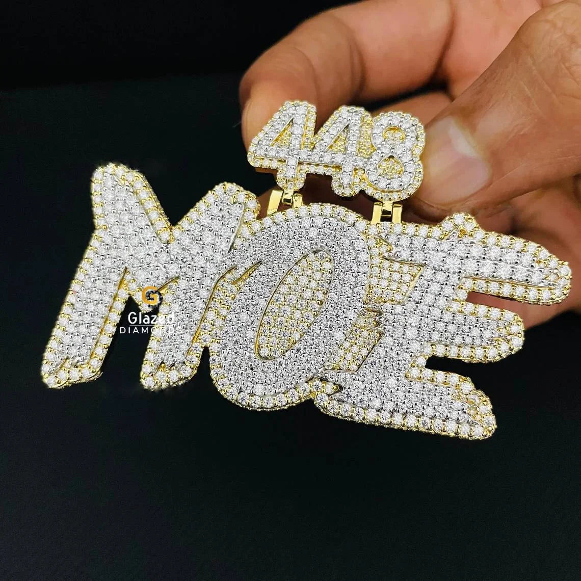 Customized Two Tone Custom Letter Moissanite Hip Hop Pendant