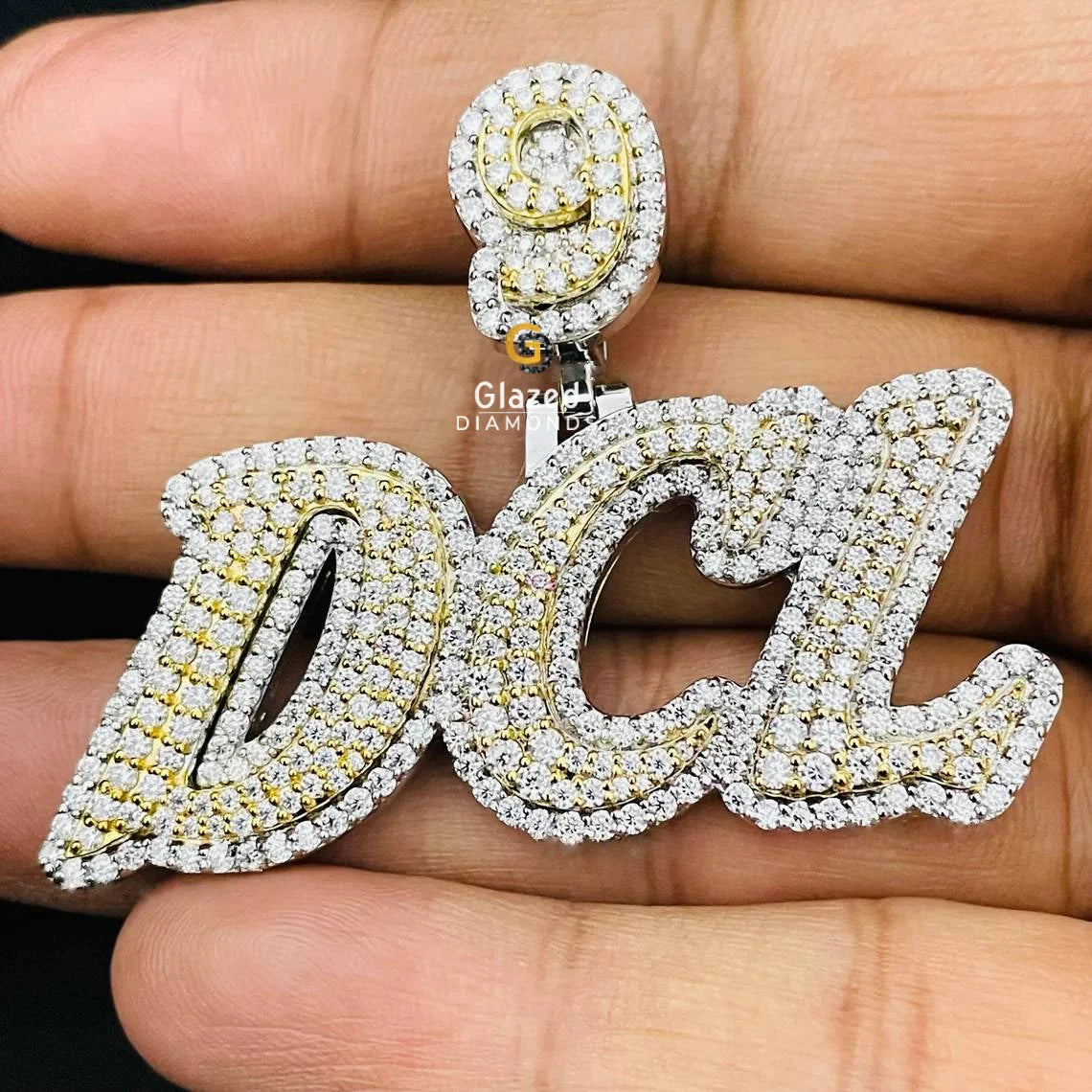 Hip Hop Style Moissanite Custom Iced Letters Pendant