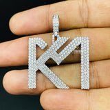 Hip Hop Custom Two Letter Moissanite Iced Out Pendant