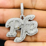 Iced Out Letter Custom Moissanite Diamond Bust Down Pendant