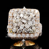 Mens Iced Out Multi Shape Moissanite Diamond Fancy Championship Hip Hop Ring