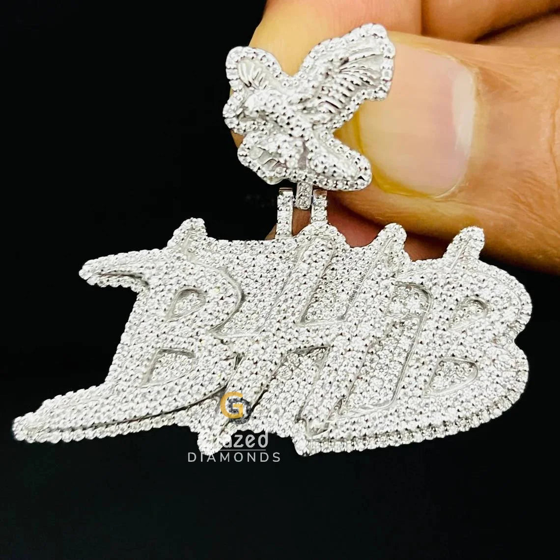 Custom Hip Hop Name Letter BHB Pendant With Eagle Bail