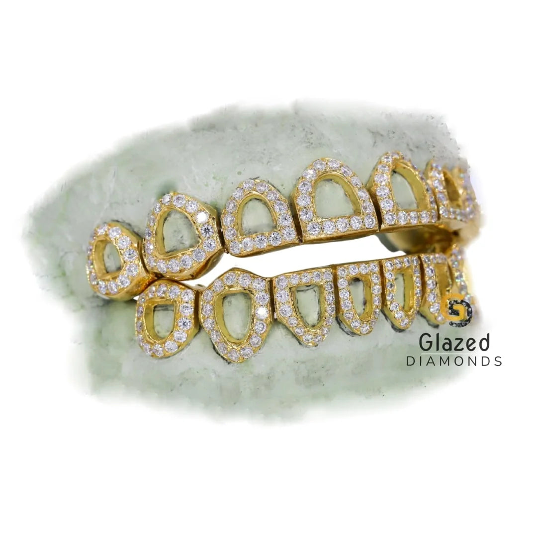 Custom VVS Moissanite Iced Out Open Face Diamond Grillz