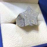 Fully Iced Out STAR Moissanite Diamond Hip Hop Ring