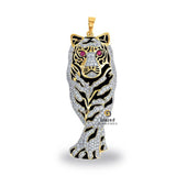 Fully Iced Out Moissanite Diamond Animal Tiger Pendant