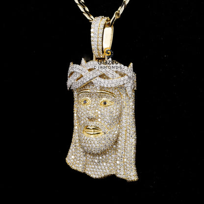 Iced Moissanite Religious Pendant