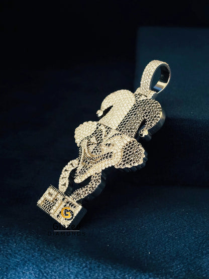 Iced Out Custom Name PTF Moissanite Pendant for Men