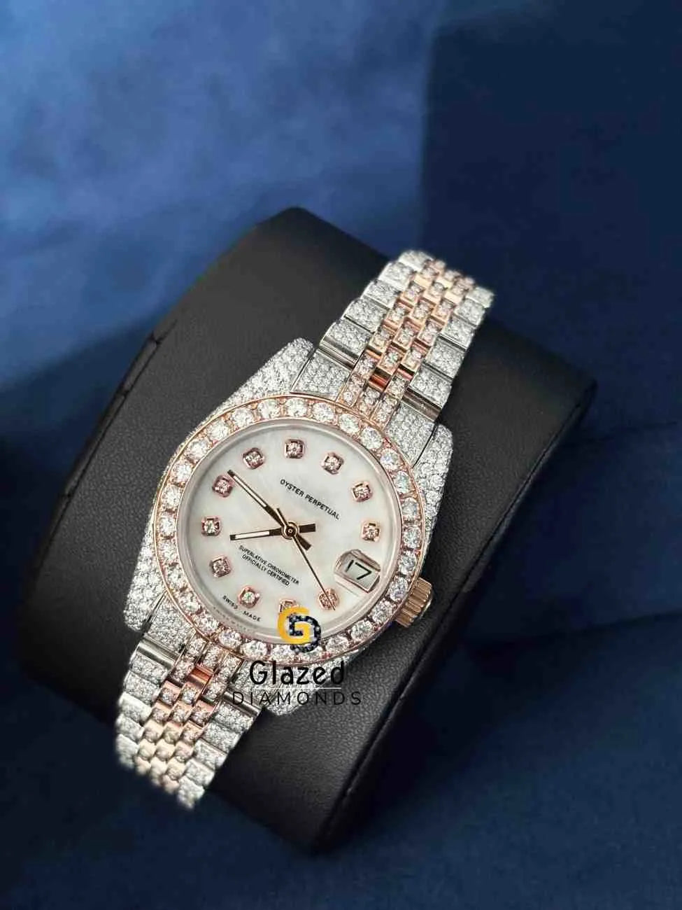 Iced Out Diamond Bezel Stick Dial Hip Hop Watch For Women
