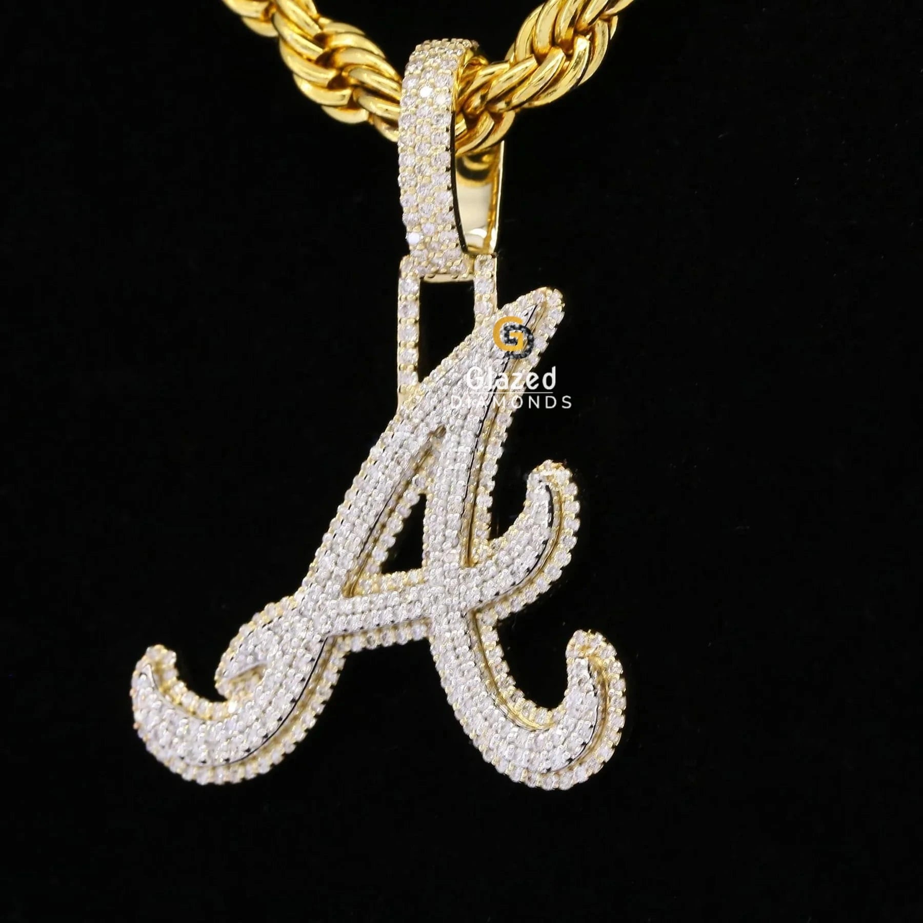 Iced Out Diamond Letter Pendant