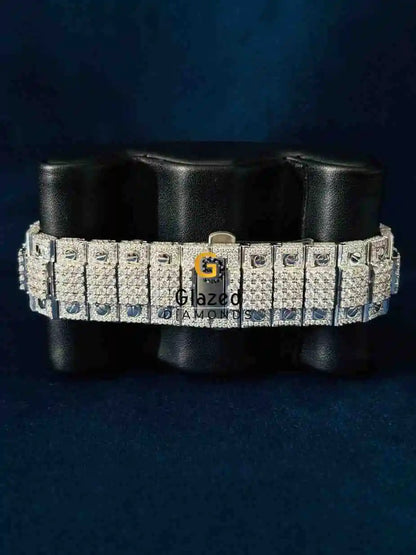 Iced Out Diamond Studded Moissanite Cartier Watch 