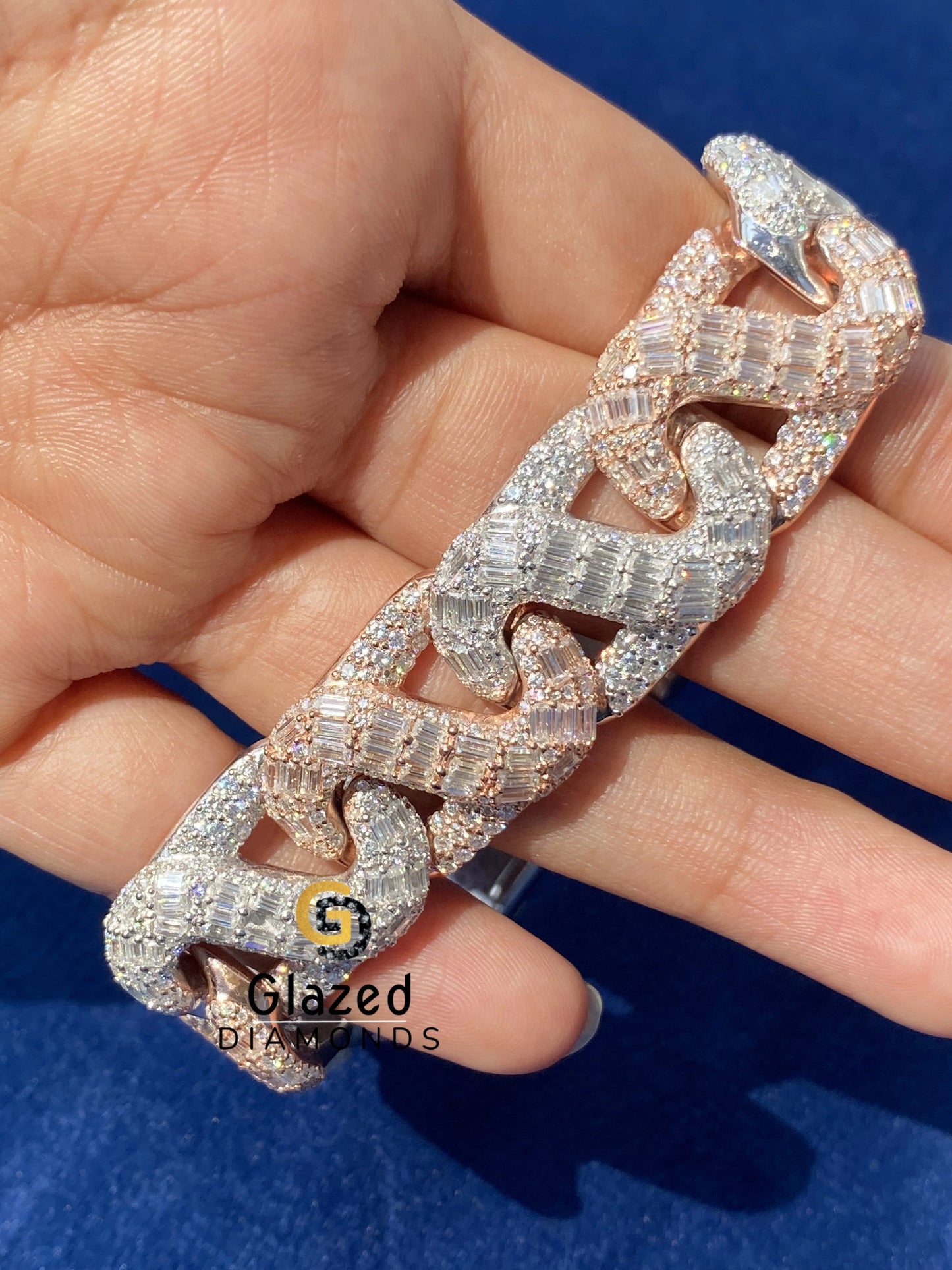 Iced Out Hip Hop Moissanite Two Tone bracelet