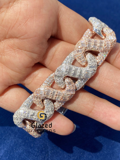 Iced Out Hip Hop Moissanite Two Tone bracelet