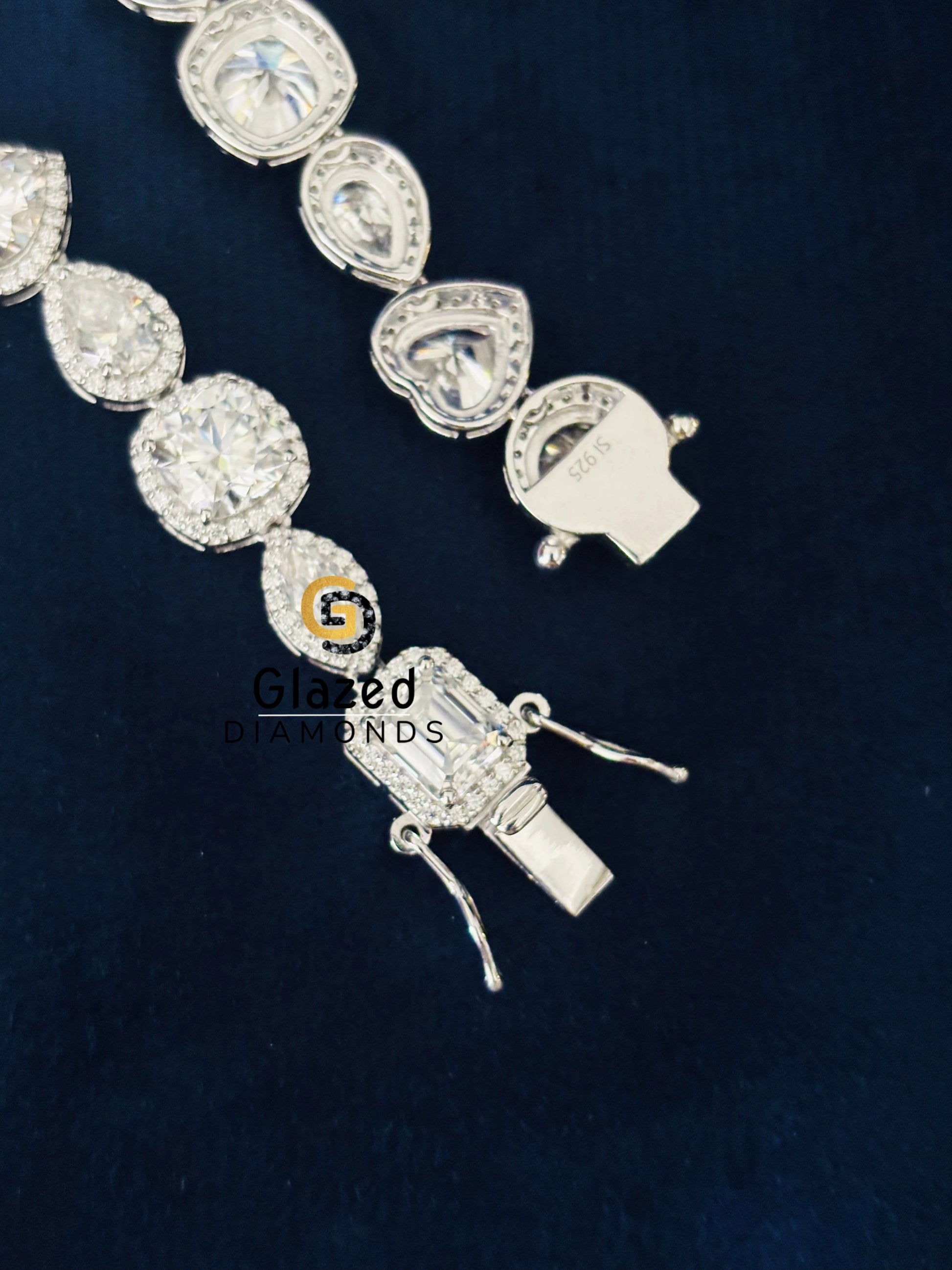 Iced Out Moissanite 12MM 925 Silver Chain