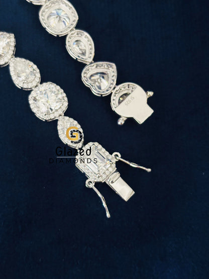 Iced Out Moissanite 12MM 925 Silver Chain