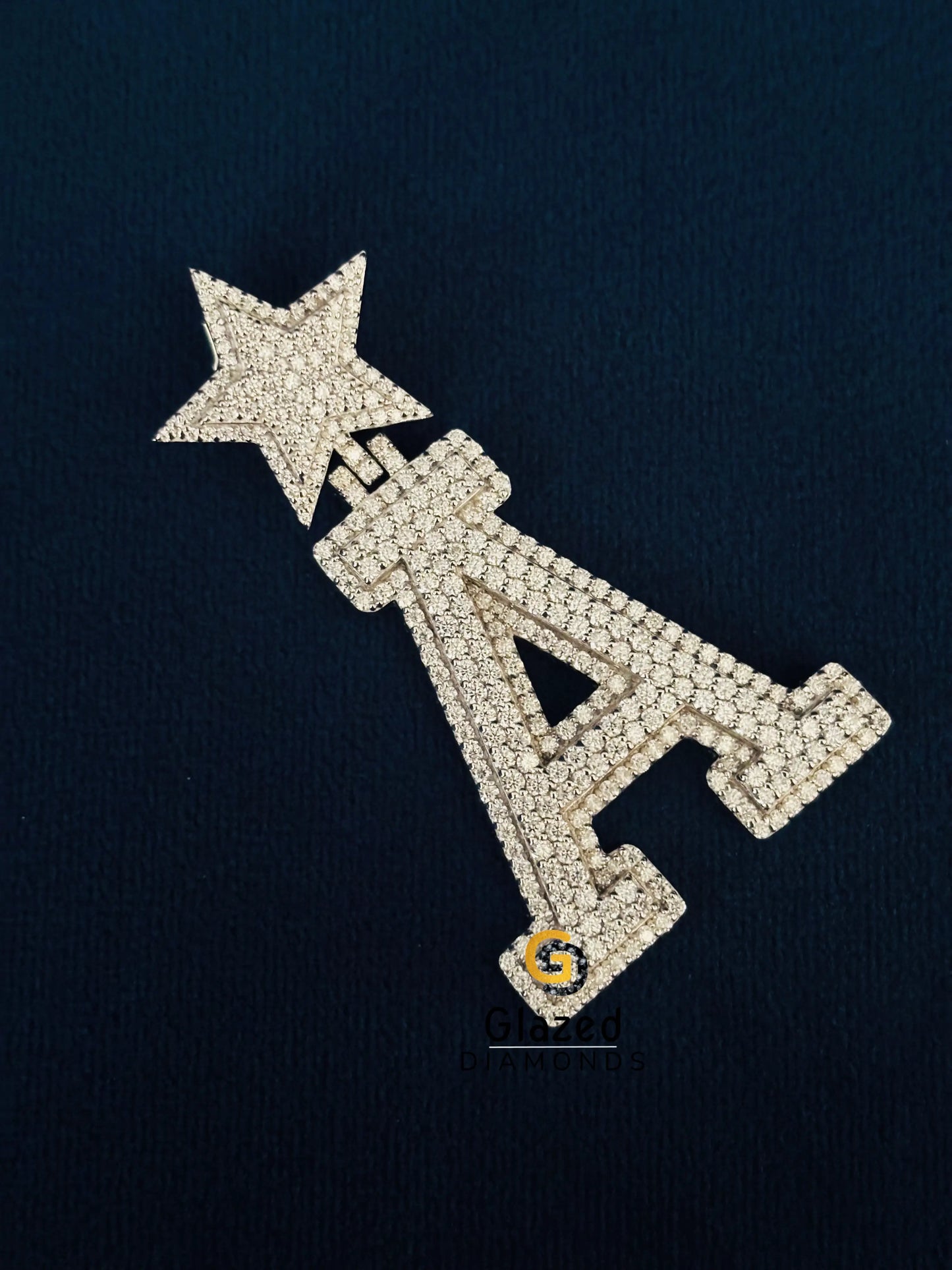 Iced Out Moissanite Alphabet Pendant