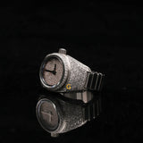Iced Out Moissanite Clock Finger RIng