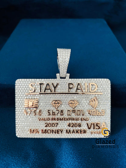 Iced Out Moissanite Credit Card Pendant