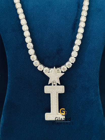 Iced Out Moissanite Custom Letter Pendant