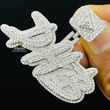 Iced Out Moissanite Letter Pendant For HIm