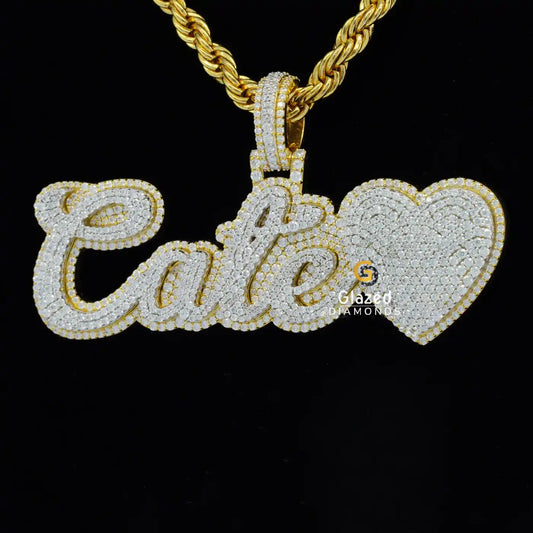 Iced Out Moissanite Name Pendant