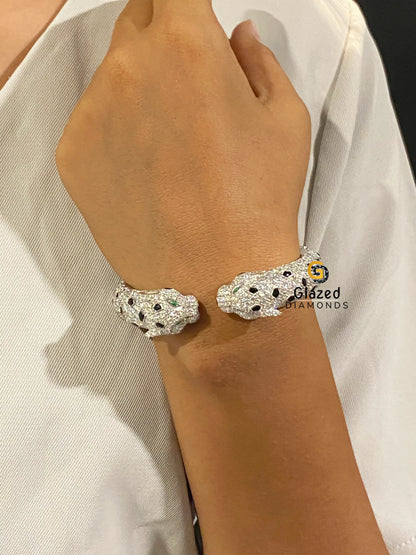 Iced Out Moissanite Panther Bracelet For Men