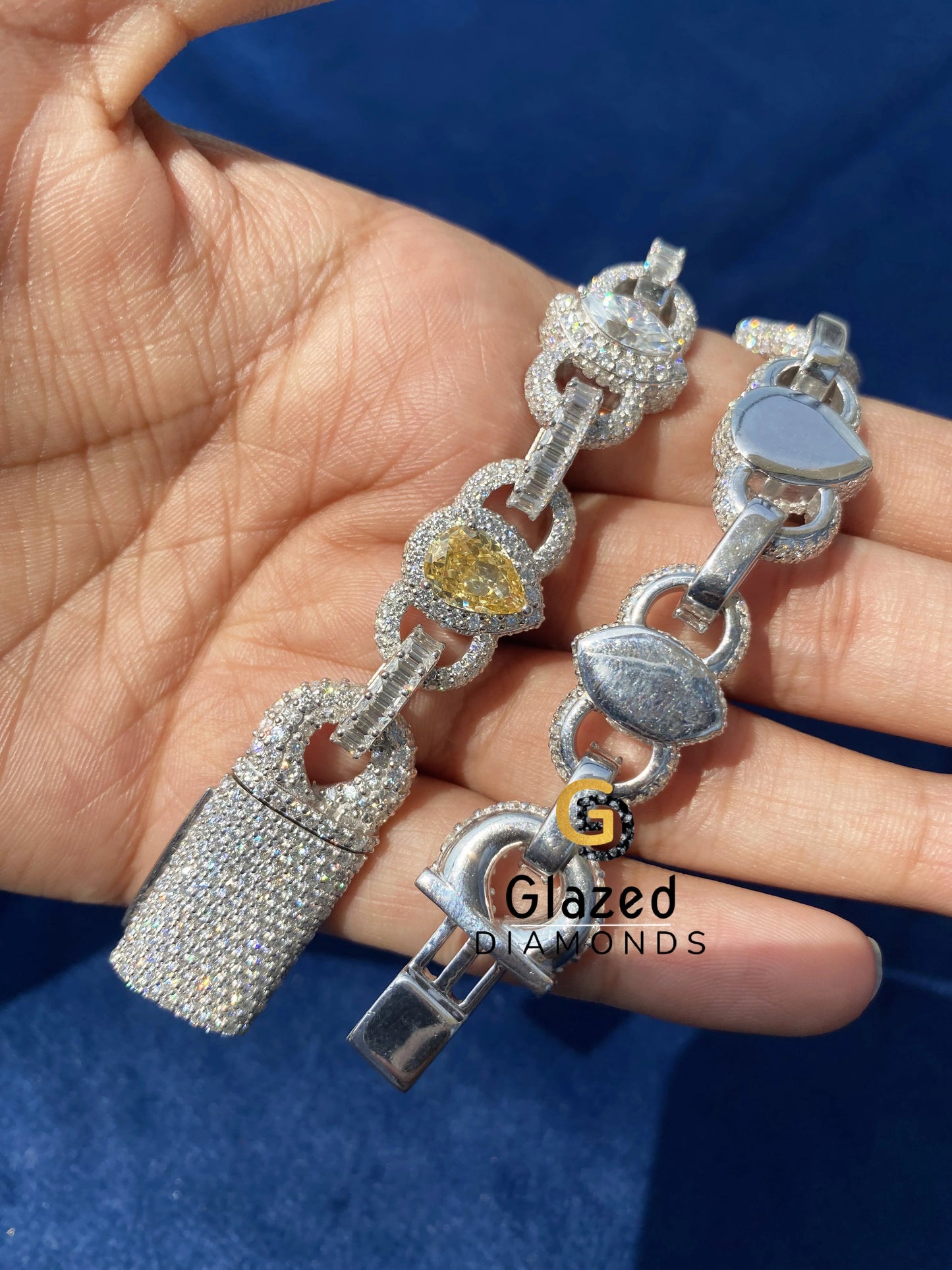 Iced Out Moissanite Pear Diamond Neckalce