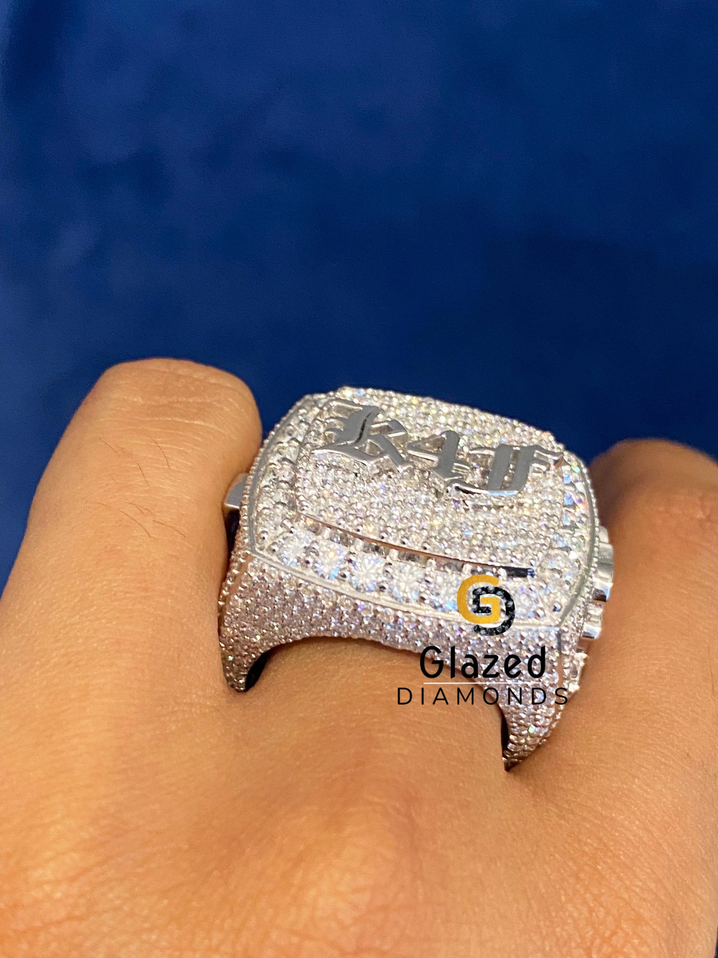 Iced Out Moissanite Personalized Men 925 Sterling Silver Hip Hop Ring