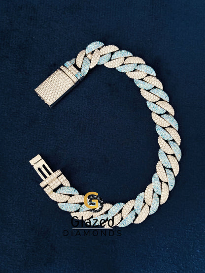 Iced Out Moissanite Stuuded Silver Bracelet