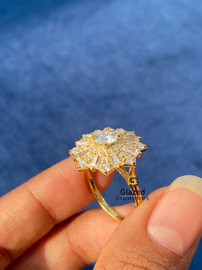 Iced Out Moissanite Wedding Ring
