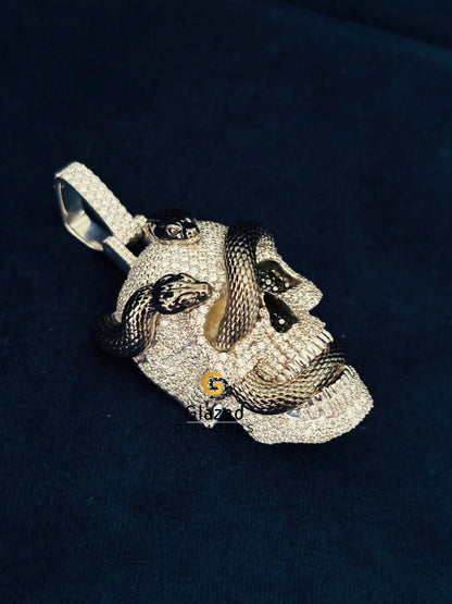 Iced Out Skull Moissanite Pendant