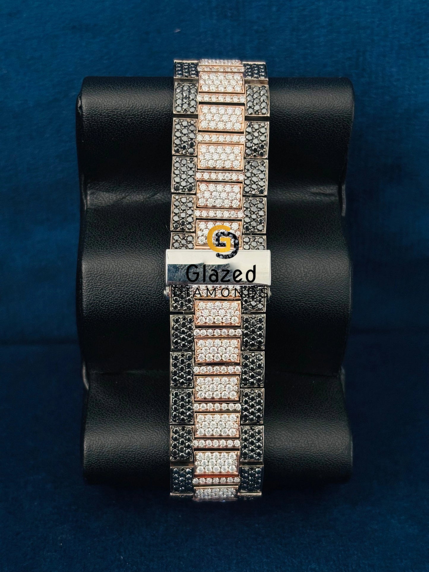 Iced Out Two Tone Black_ White Diamond Moissanite Watch
