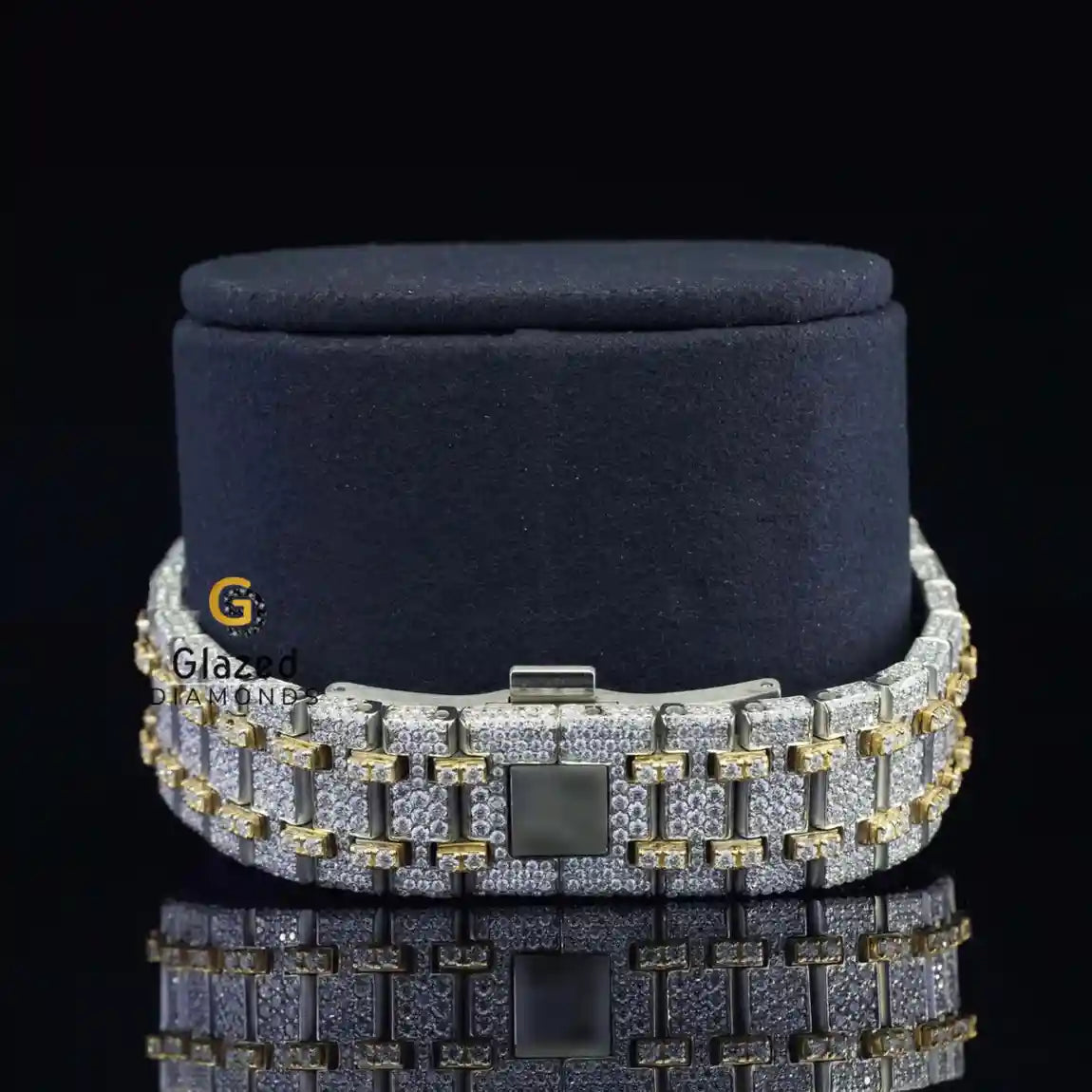 Iced Out Two Tone Moissanite Watch