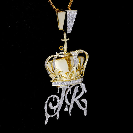 Iced Out Unique Letter Pendant