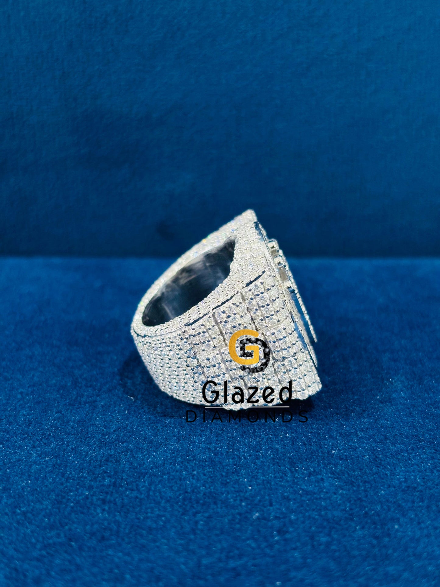 Iced Out VVS Moissanite King Crown Sterling Silver Ring 