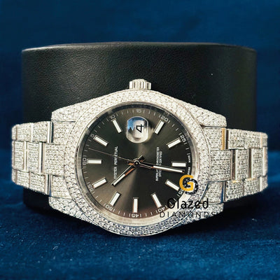 Iced Out VVs Moissanite Diamond Studded Watch
