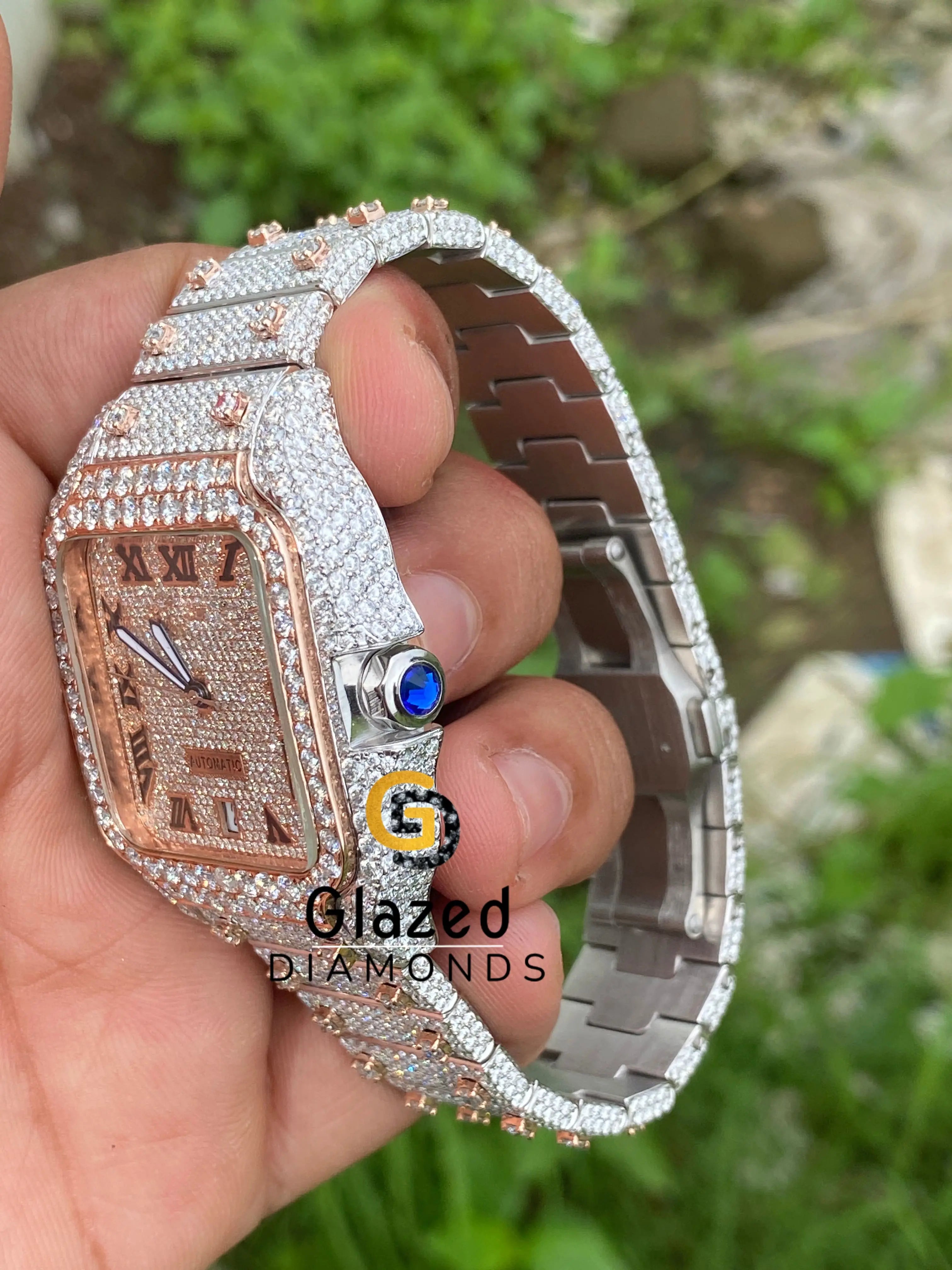 Iced Two Tone Bust Down Watch