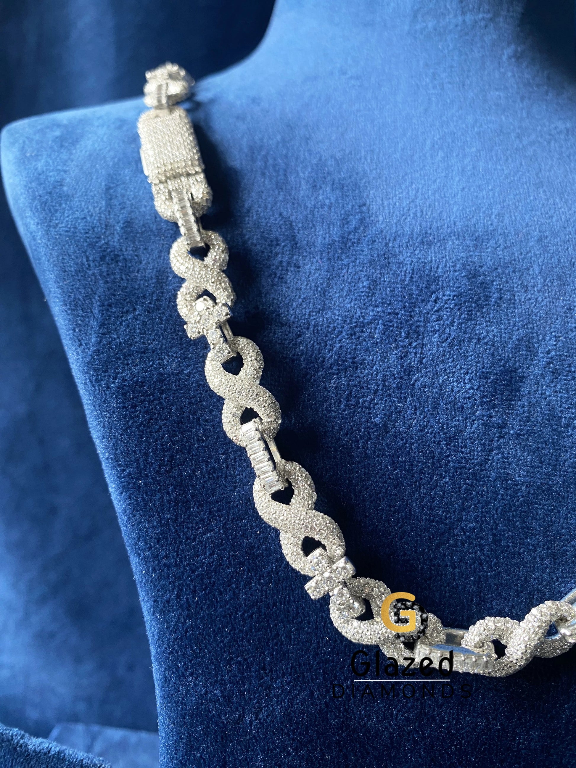 Iced out Infinity Link Moissanite Chain