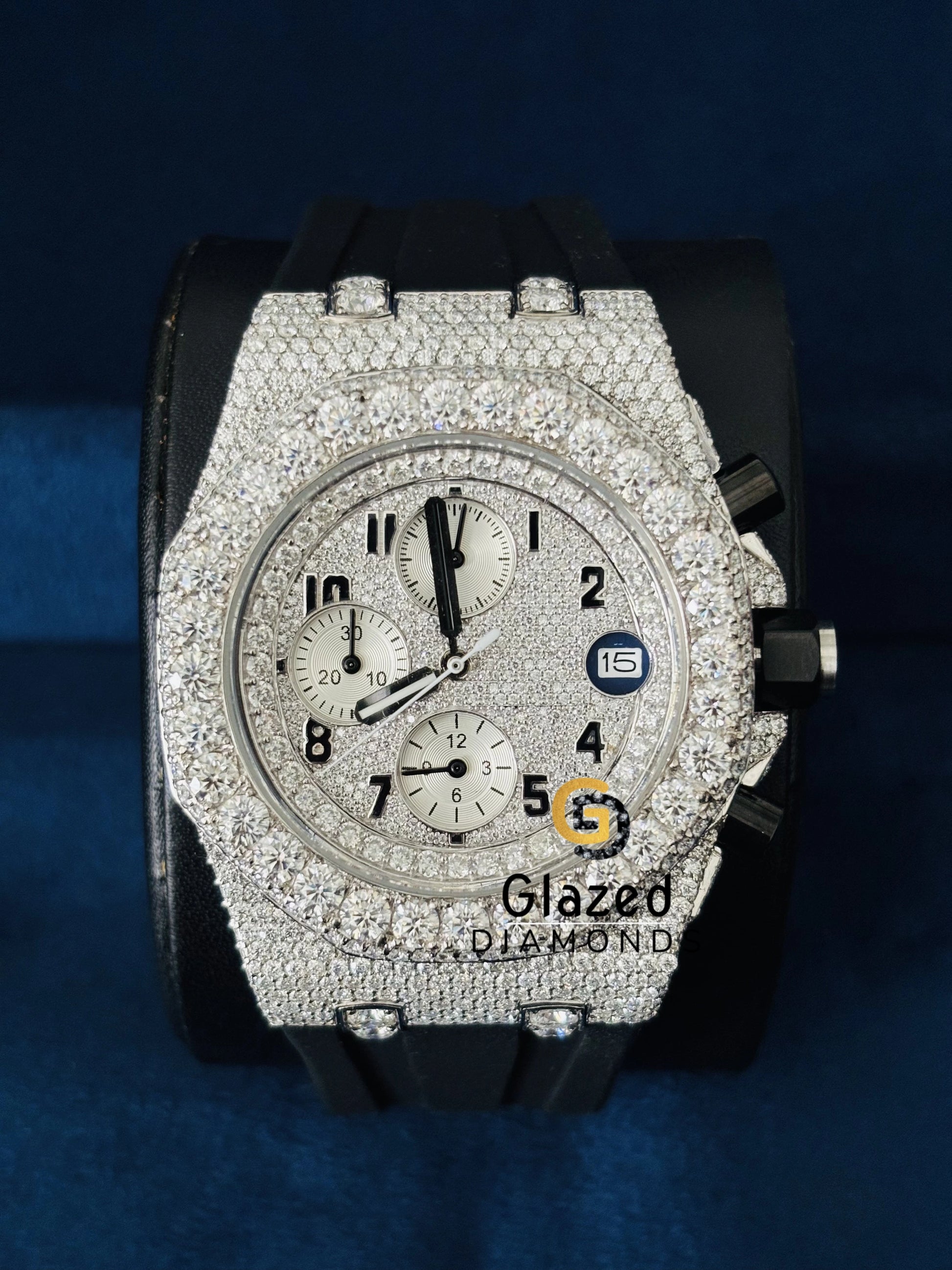 Iced out Moissanite Stainless Steel Watch For Him