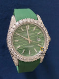 Icy Bling Green Dial Bust Down Moissanite VVS Watch
