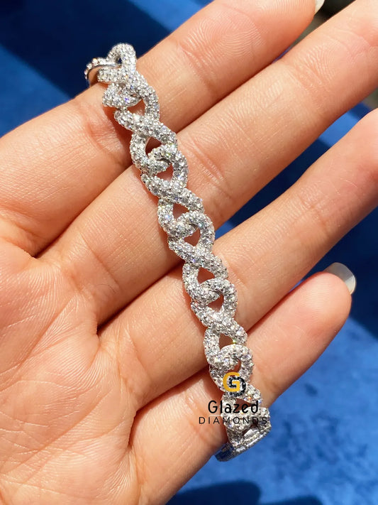 Infinity Link Hip Hop Round Moissanite Bracelet