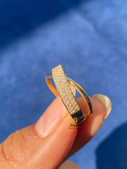 Infinity Round Moissanite Wedding Band For Women