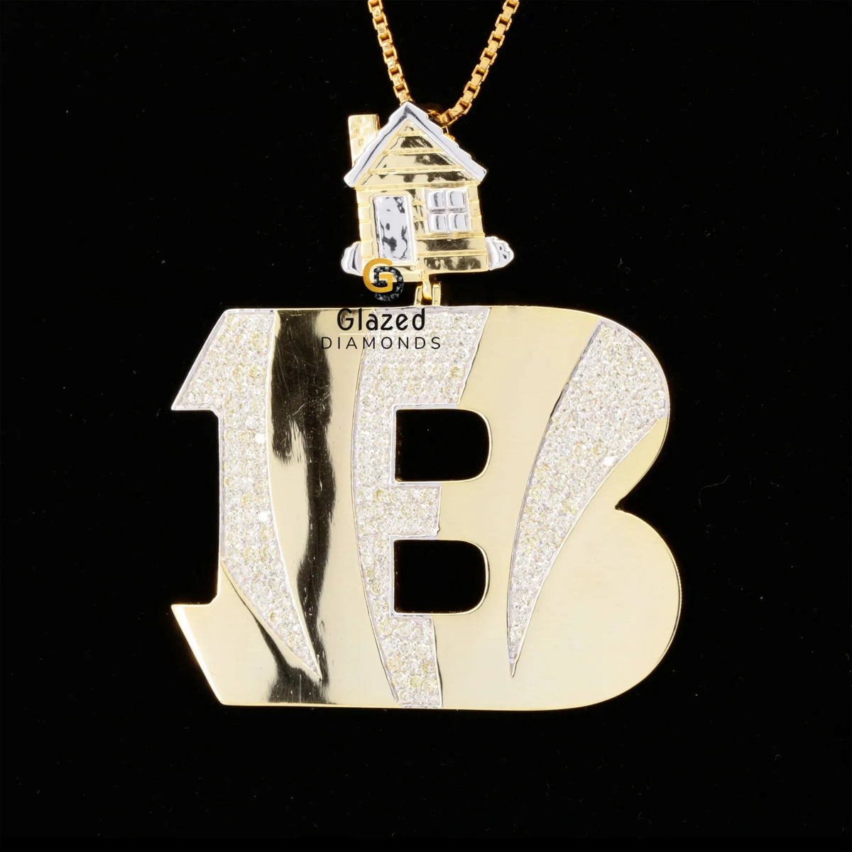 Fancy B Initial Letter Moissanite Diamond Hip Hop Pendant